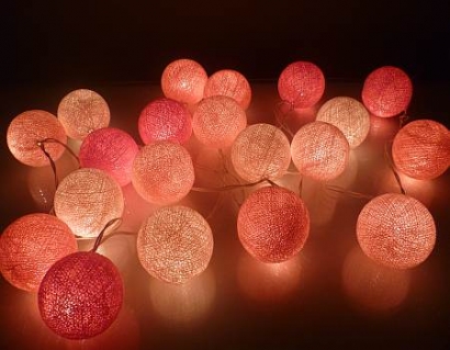 Pink ball fairy lights girls party idea.jpg